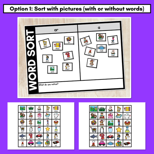 Resource preview 2 for R-CONTROLLED VOWEL AR WORD SORT