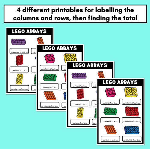 Resource preview 3 for Lego Arrays - Multiplication & Division Worksheets