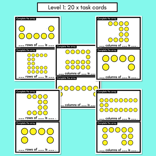 Resource preview 2 for Arrays Task Cards - Complete the Array - 3 Levels