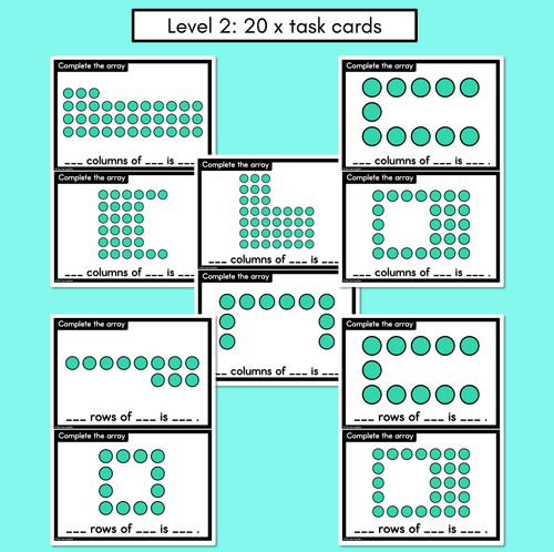 Resource preview 3 for Arrays Task Cards - Complete the Array - 3 Levels