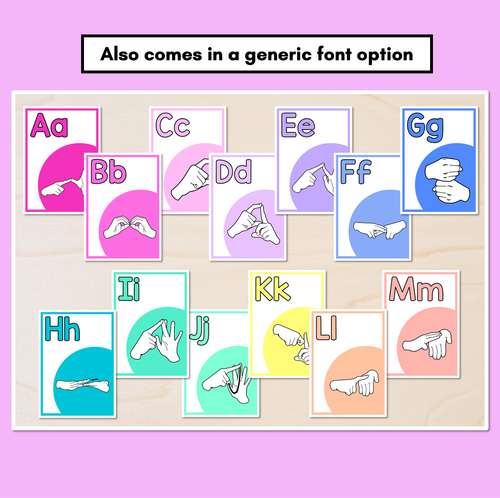 Resource preview 3 for AUSLAN Alphabet Posters - Australian Finger Spelling - Rainbow Classroom Decor