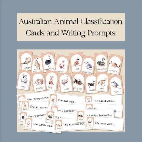 Resource preview 1 for Australian Animal Classification Cards and Writing prompts