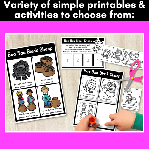 Resource preview 2 for Baa Baa Black Sheep Nursery Rhyme Worksheets