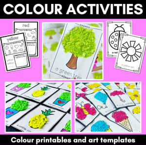 Colour Activities & Fine Motor Crafts - Kindergarten Colour WorksheetsC