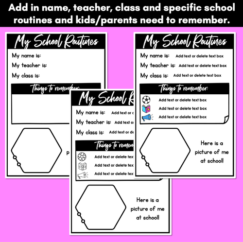 Resource preview 2 for School Routines Handout for Back to School - Editable PowerPoint for Teachers