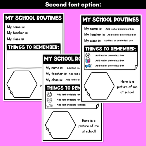 Resource preview 3 for School Routines Handout for Back to School - Editable PowerPoint for Teachers