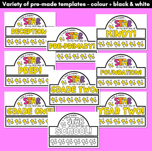 Resource preview 2 for Editable First Day of School Crowns - Back to School Activity