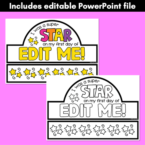 Resource preview 3 for Editable First Day of School Crowns - Back to School Activity