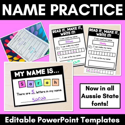 Resource preview 1 for Name Writing Practice Pages - EDITABLE Name Practice Templates