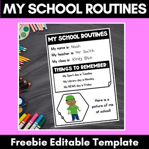 Resource preview 1 for School Routines Handout for Back to School - Editable PowerPoint for Teachers