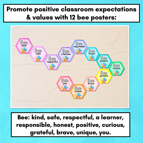 Resource preview 2 for Bee Posters- The Kutopia Collection - Classroom Values & Expectations