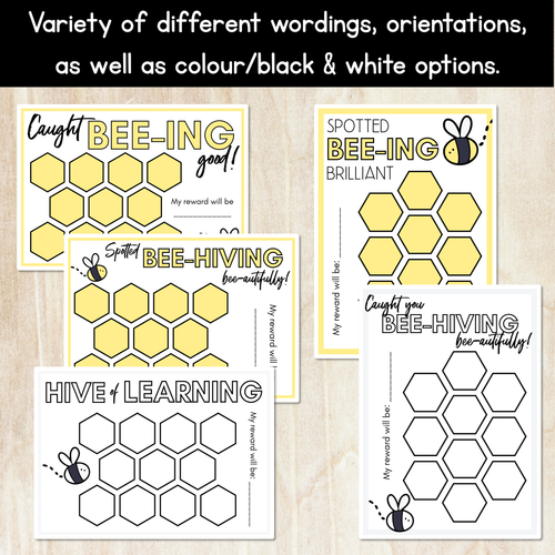 Resource preview 2 for BEE THEME REWARDS CHARTS - Freebie