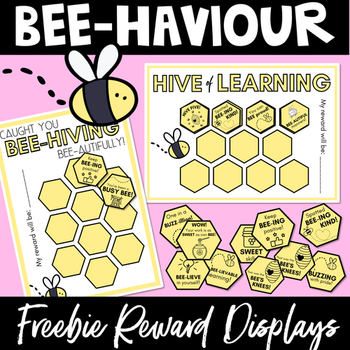 Resource preview 1 for BEE THEME REWARDS CHARTS - Freebie