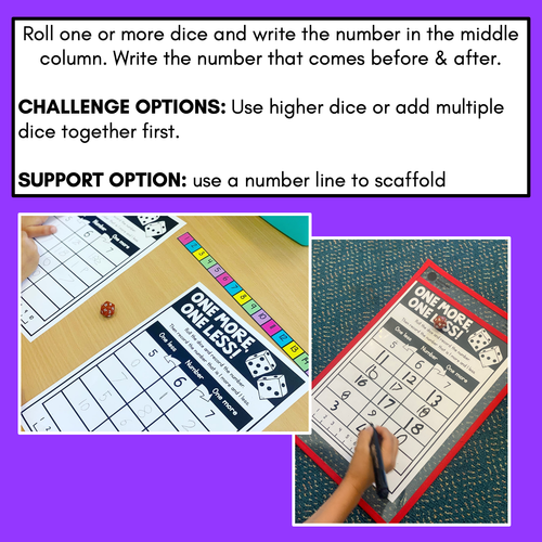 Resource preview 2 for One More One Less Game & Worksheets - Numbers Before & After 1-10 and 1-20