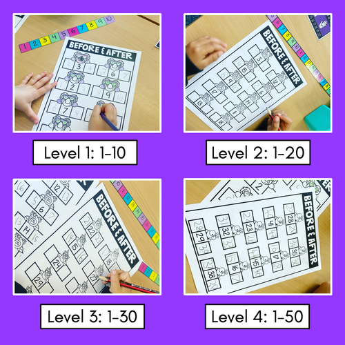 Resource preview 2 for Number Before & After Worksheets