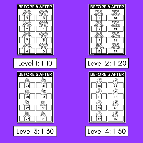 Resource preview 3 for Number Before & After Worksheets