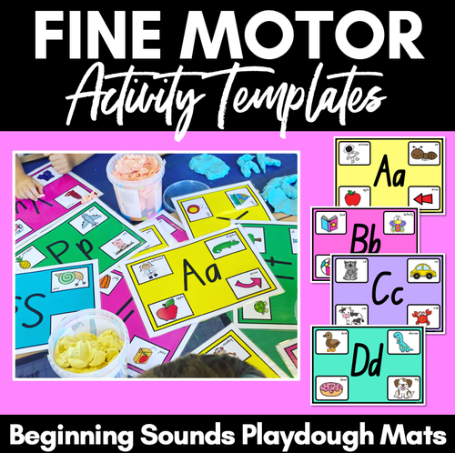 Resource preview 1 for KINDERGARTEN FINE MOTOR ACTIVITIES - Alphabet Playdoh Mats for Beginning Sounds