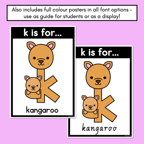 Resource preview 4 for Beginning Sound Crafts - LOWERCASE Letter K - K is for Kangaroo