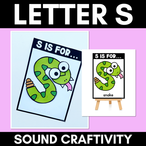 Resource preview 1 for Beginning Sound Crafts - UPPERCASE Letter S- S is for Snake