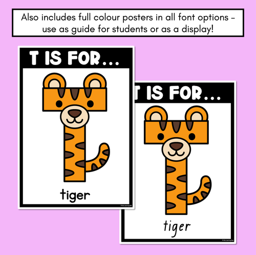 Resource preview 2 for Beginning Sound Crafts - UPPERCASE Letter T - T is for Tiger