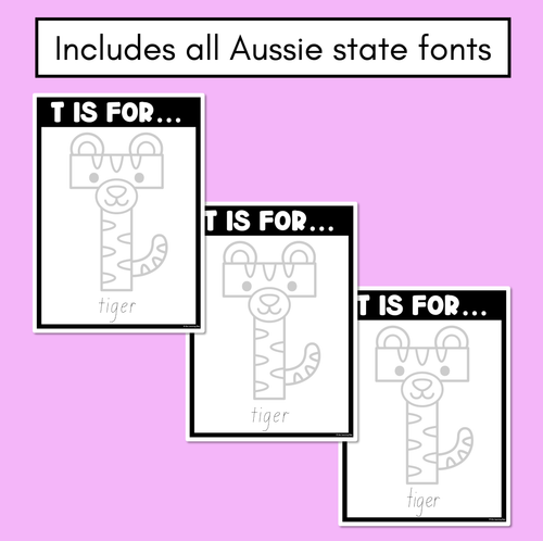 Resource preview 3 for Beginning Sound Crafts - UPPERCASE Letter T - T is for Tiger