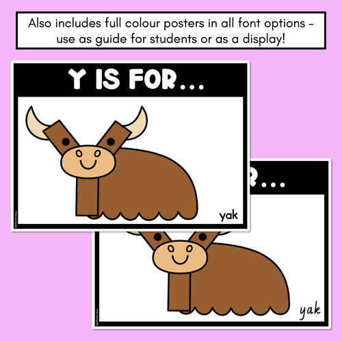 Resource preview 4 for Beginning Sound Crafts - UPPERCASE Letter Y - Y is for Yak