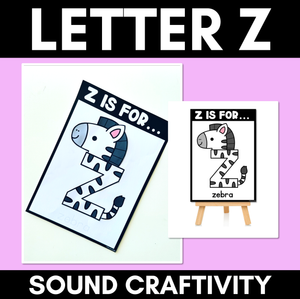 Beginning Sound Crafts - UPPERCASE Letter Z - Z is for Zebra