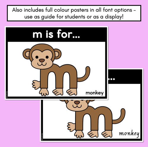 Resource preview 4 for Beginning Sound Crafts - LOWERCASE Letter M - M is for Monkey