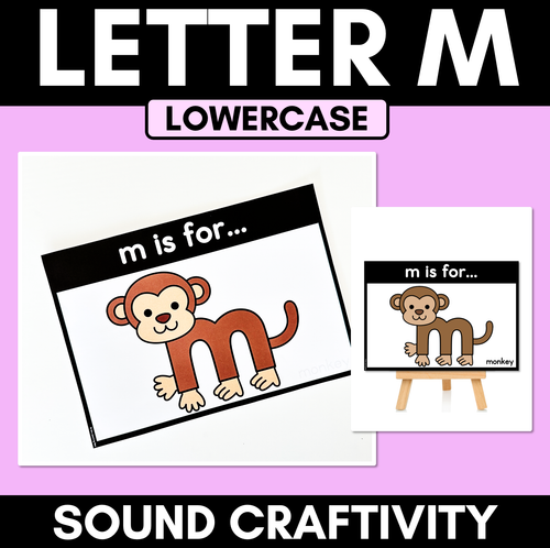 Resource preview 1 for Beginning Sound Crafts - LOWERCASE Letter M - M is for Monkey