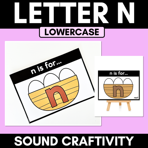 Resource preview 1 for Beginning Sound Crafts - LOWERCASE Letter N - N is for Nest