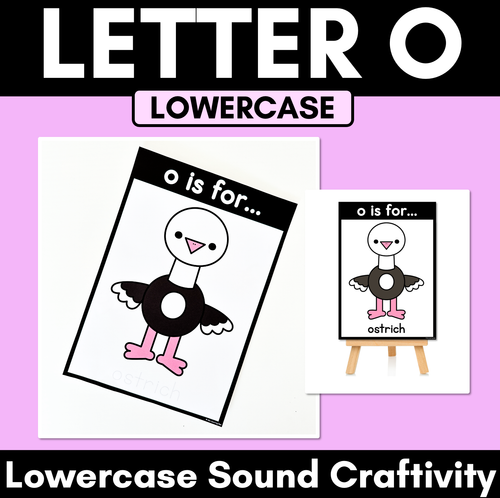 Resource preview 1 for Beginning Sound Crafts - LOWERCASE Letter O - O is for Ostrich