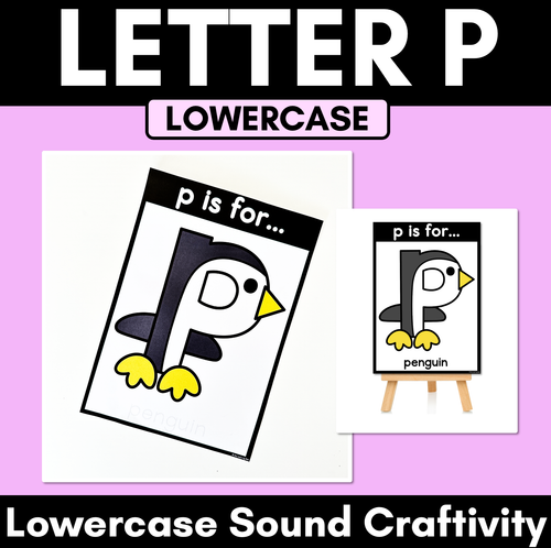 Resource preview 1 for Beginning Sound Crafts - LOWERCASE Letter P - P is for Penguin