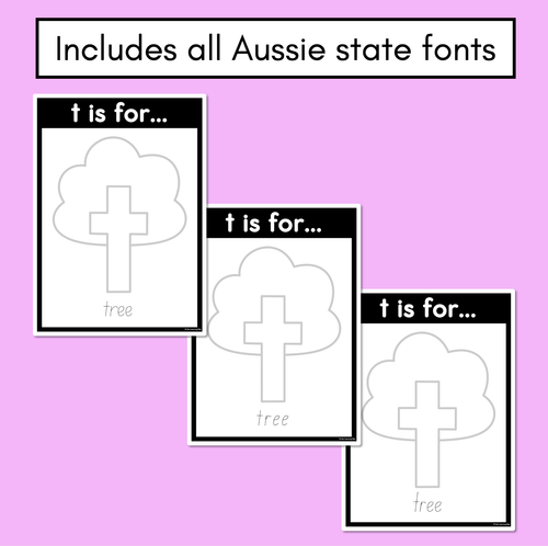 Resource preview 3 for Beginning Sound Crafts - LOWERCASE Letter T - T is for Tree