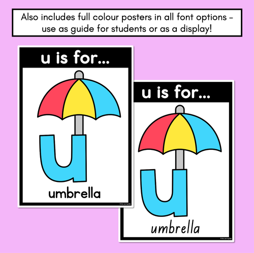 Resource preview 4 for Beginning Sound Crafts - LOWERCASE Letter U - U is for Umbrella