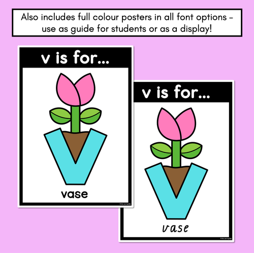 Resource preview 4 for Beginning Sound Crafts - LOWERCASE Letter V - V is for Vase