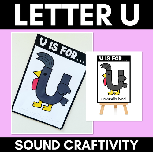 Resource preview 1 for Beginning Sound Crafts - UPPERCASE Letter U - U is for Umbrella Bird