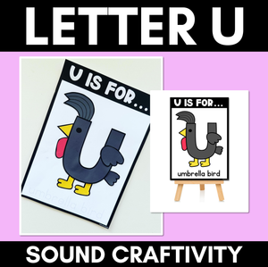 Beginning Sound Crafts - UPPERCASE Letter U - U is for Umbrella Bird