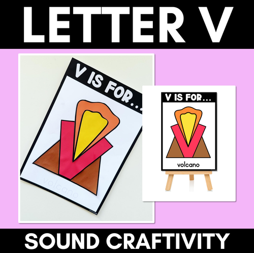 Resource preview 1 for Beginning Sound Crafts - UPPERCASE Letter V - V is for Volcano