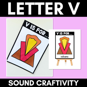 Beginning Sound Crafts - UPPERCASE Letter V - V is for Volcano