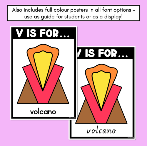 Resource preview 4 for Beginning Sound Crafts - UPPERCASE Letter V - V is for Volcano