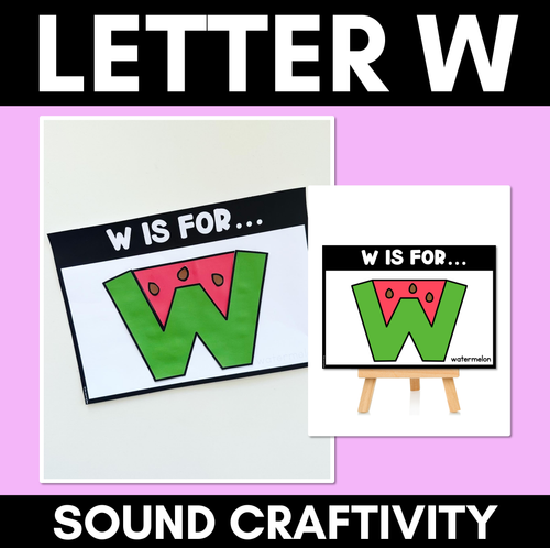 Resource preview 1 for Beginning Sound Crafts - UPPERCASE Letter W - W is for Watermelon