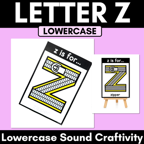 Resource preview 1 for Beginning Sound Crafts - LOWERCASE Letter Z - Z is for Zipper