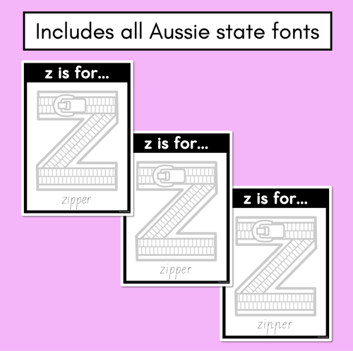 Resource preview 3 for Beginning Sound Crafts - LOWERCASE Letter Z - Z is for Zipper