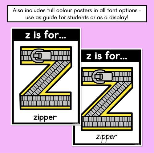 Resource preview 4 for Beginning Sound Crafts - LOWERCASE Letter Z - Z is for Zipper