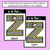 4 for Beginning Sound Crafts - LOWERCASE Letter Z - Z is for Zipper