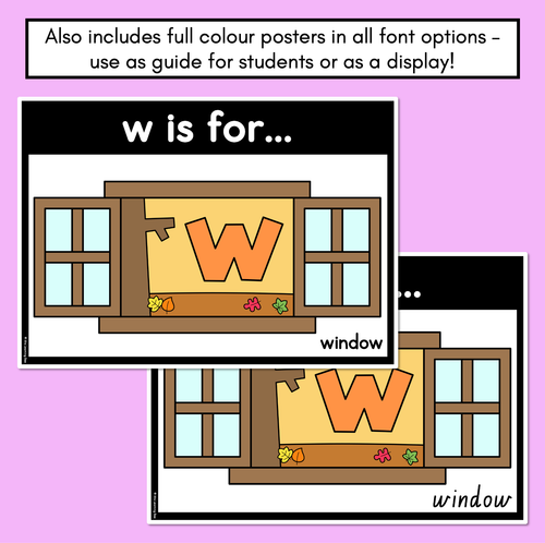 Resource preview 4 for Beginning Sound Crafts - LOWERCASE Letter W - W is for Window