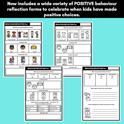 Resource preview 3 for Behaviour Consequence Reflection Forms - Positive & Negative Behaviour Choices