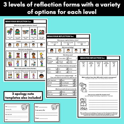 Resource preview 2 for Behaviour Consequence Reflection Forms - Positive & Negative Behaviour Choices