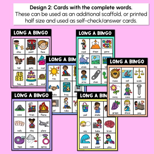 Resource preview 3 for Long Vowel A BINGO Game - Phonics Activities