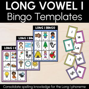 Long Vowel I Bingo Games - Phonics Activity